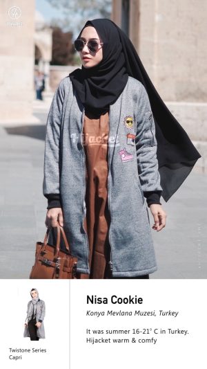 Jaket hijab muslimah panjang